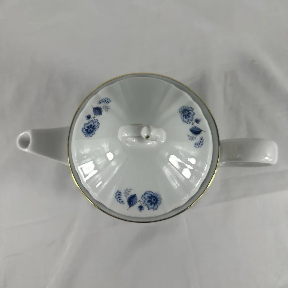 Delft Blauw Ter Steege eschenbach Windmill Teapot Hand Decorated Holland Gold